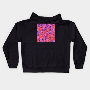 Extra fresh berries summer pink pattern Kids Hoodie